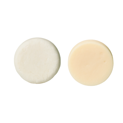 Natural solid shampoo and conditioner bar set for surfers, plastic-free and travel-friendly coconut scent.